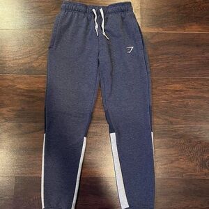 Gymshark Women’s Blue Joggers/Leggings with Light Gray Details